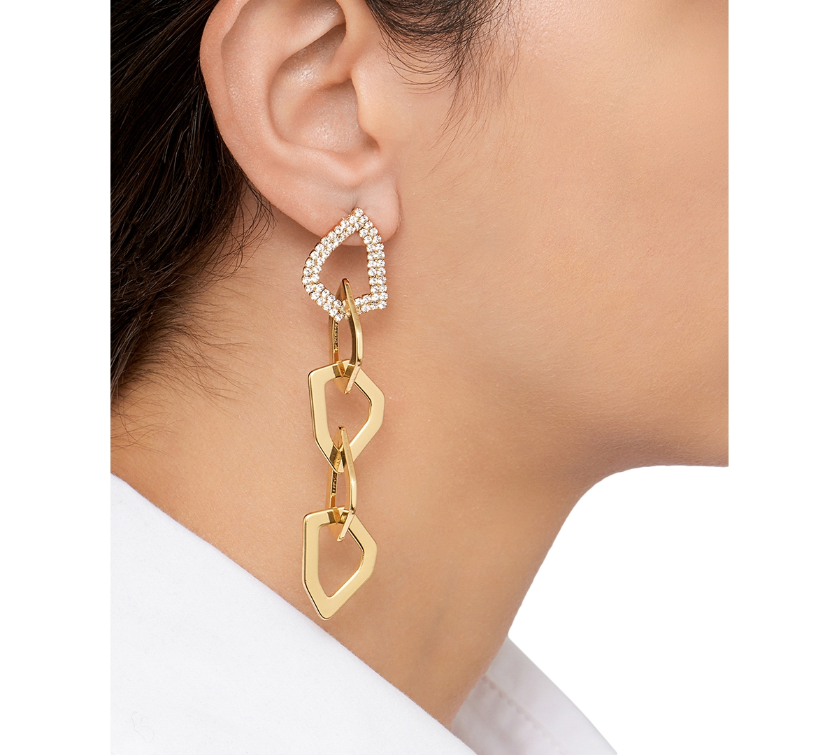Shop Adornia 14k Gold-plated Organic Link Drop Earrings