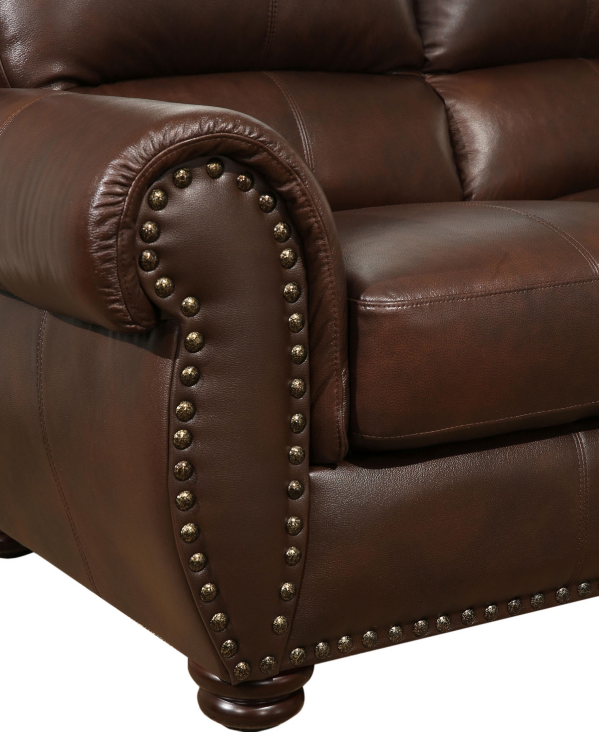 Shop Abbyson Living Arther 43" Leather Traditional Armchair In Brown