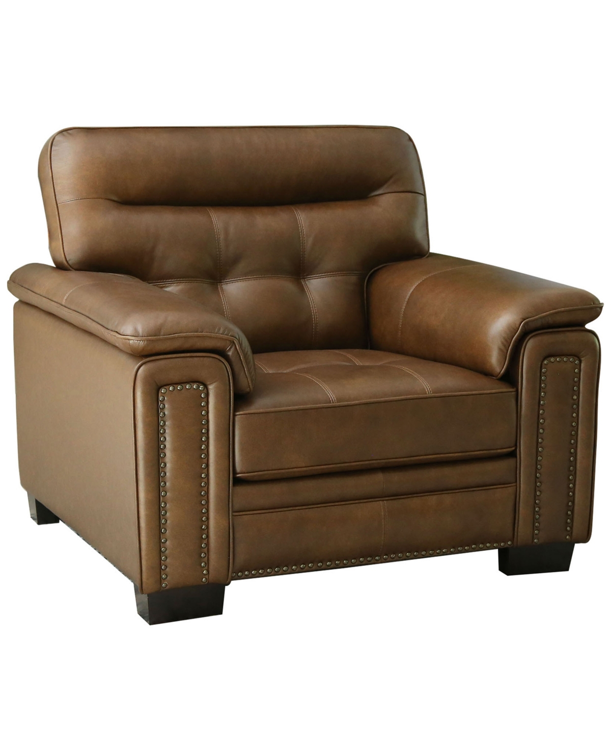 Abbyson Living Harrison 43" Leather Traditional Chair In Brown