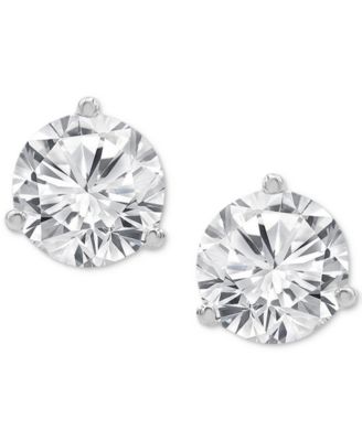 Diamond Three Prong Stud Earrings (1 ct. t.w.) in 14k White Gold