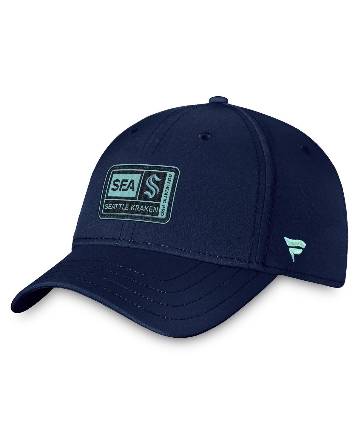 Shop Fanatics Men's  Deep Sea Blue Seattle Kraken Authentic Pro Training Camp Flex Hat