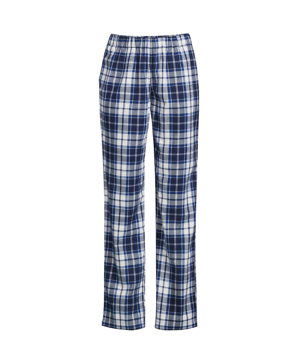 Lands' End Women's Print Flannel Pajama Pants Evening blue