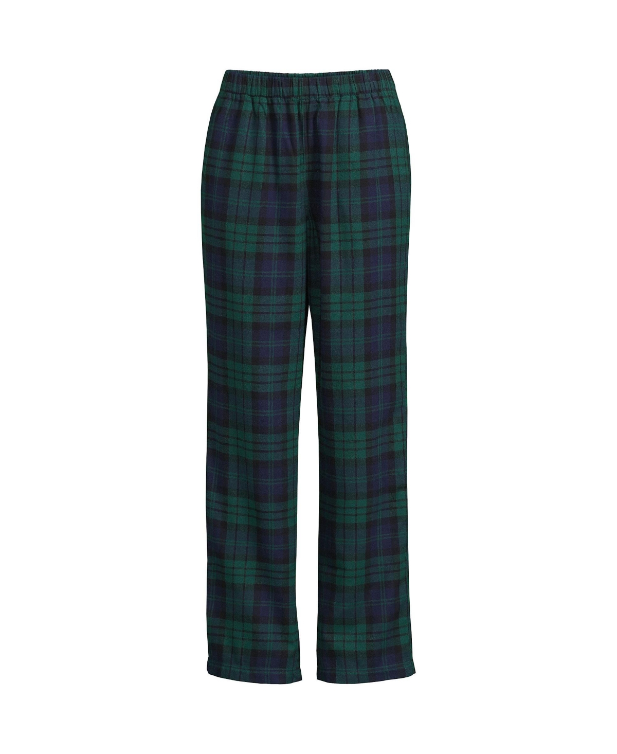 Lands' End Women's Print Flannel Pajama Pants Evening blue