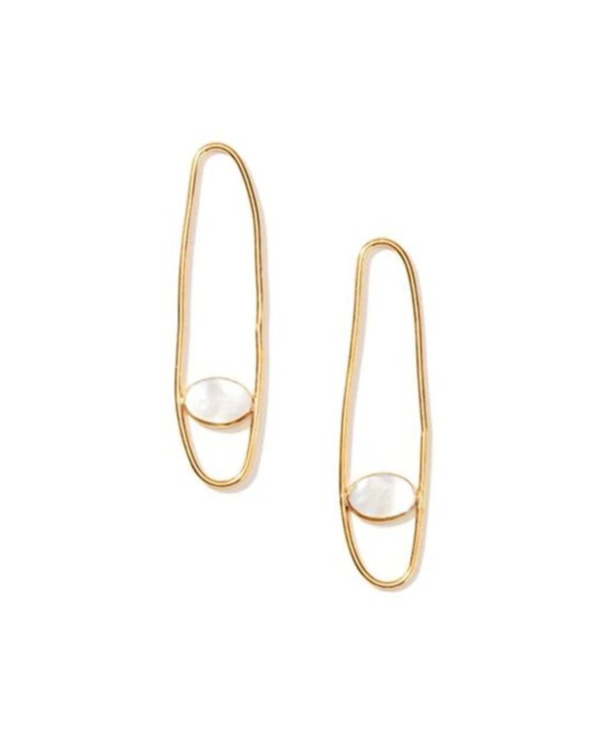 Gemstone Drop Earrings - Gold