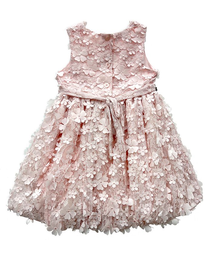 Blueberi Boulevard Baby Girls 3D Floral Fit-and-Flare Sleeveless Dress ...