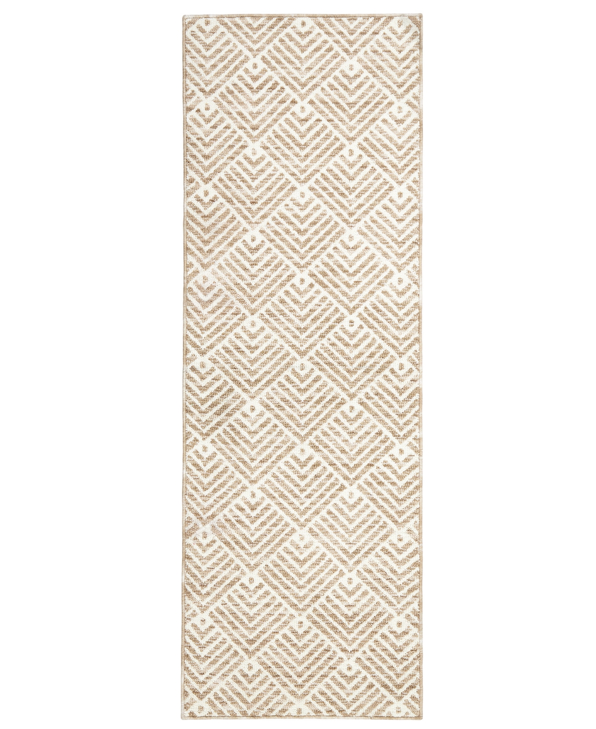 Town & Country Living Everyday Walker Everwash Kitchen Mat E003 2' X 6' Runner Area Rug In Beige