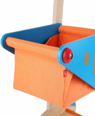 Hape Wooden Orange Blue Shopping Cart
