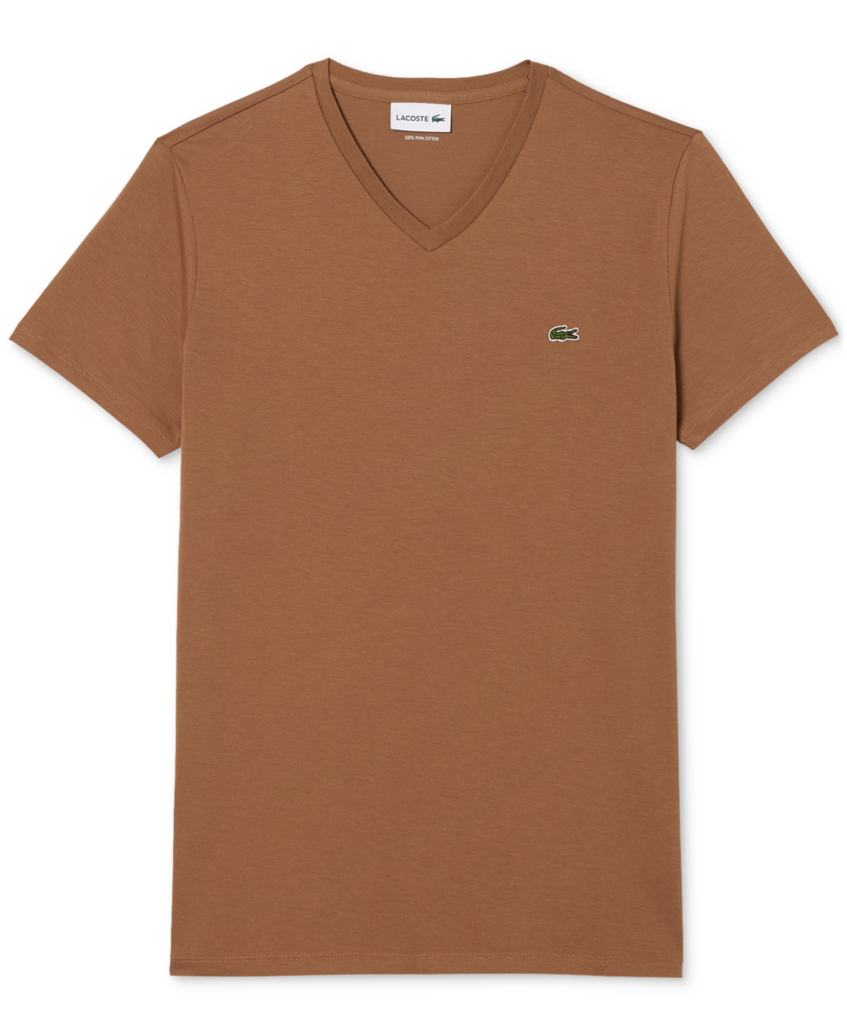 Lacoste Men's V-neck Pima Cotton Tee Shirt In Six Cookie