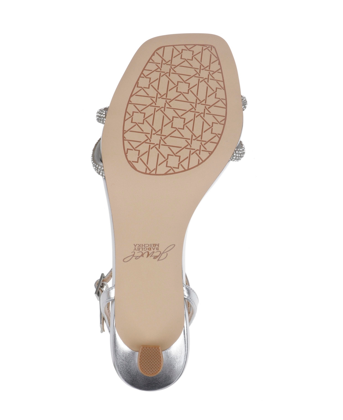 Jewel Badgley Mischka Women's Maci rhinestone Knot Kitten Heel Evening Sandals