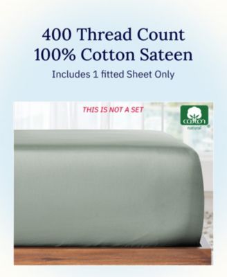 Soft 400 Thread Count Cotton Deep Pocket Fitted Sheet Only, Twin XL