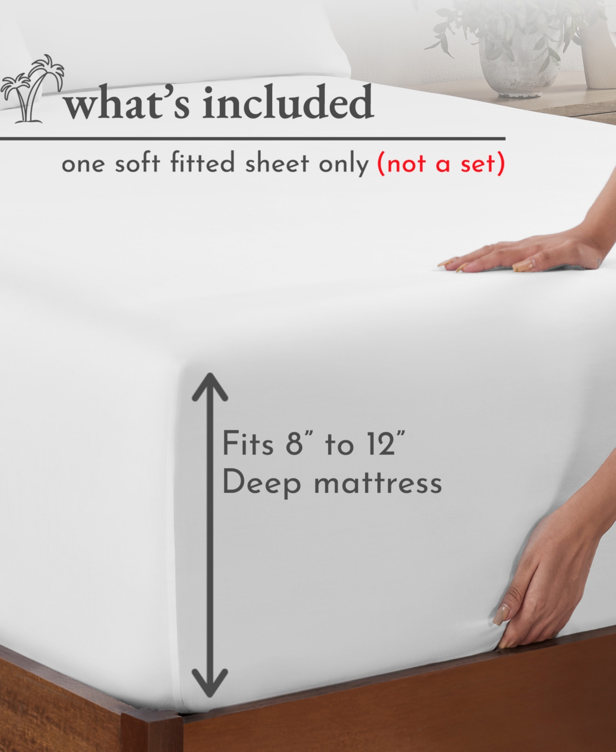 California Design Den 100% Cotton Fitted Sheet Only, Soft & Cool Sateen, Fully Elasticized with Deep Pockets by
