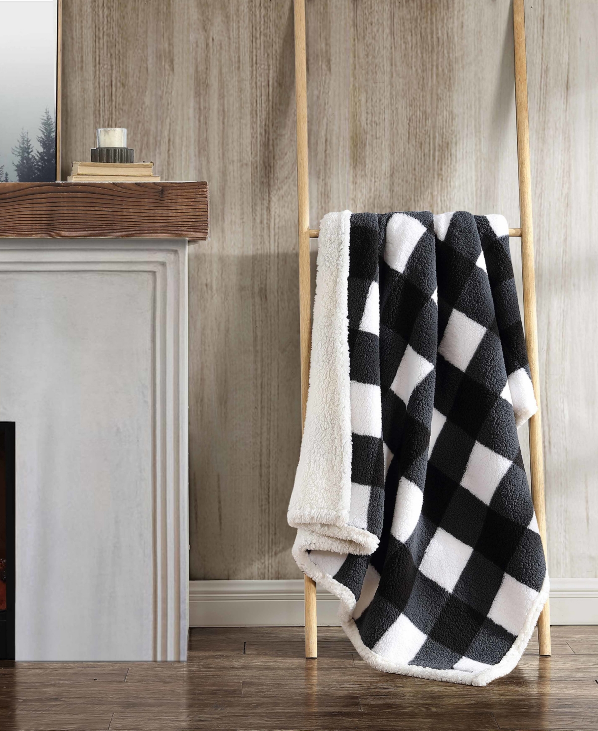 Eddie Bauer Faux Shearling Reversible Throw