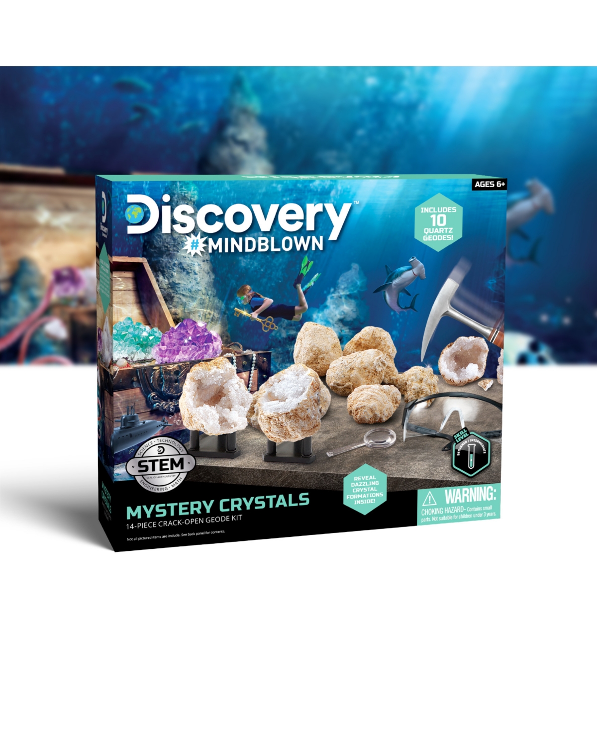 Discovery Mindblown Geode Crystal Excavation Kit In Open Miscellaneous