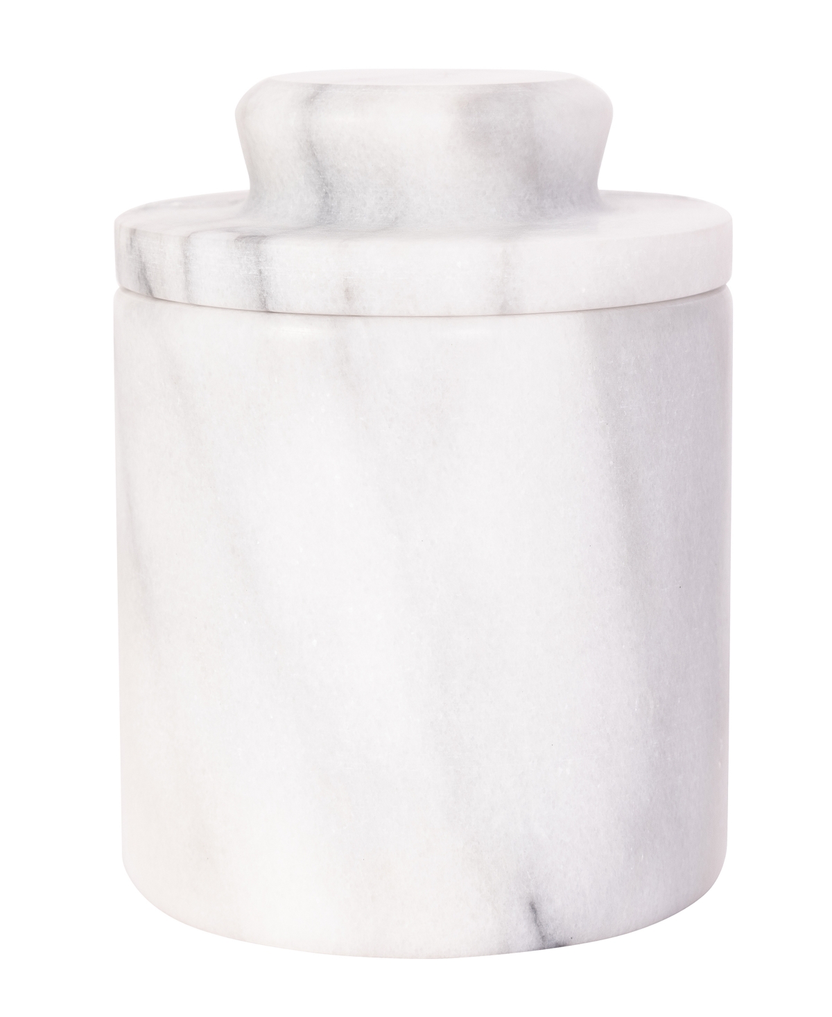 Artifacts Trading Company Marble Butter Keeper, 6.7" X 4" In White Matte