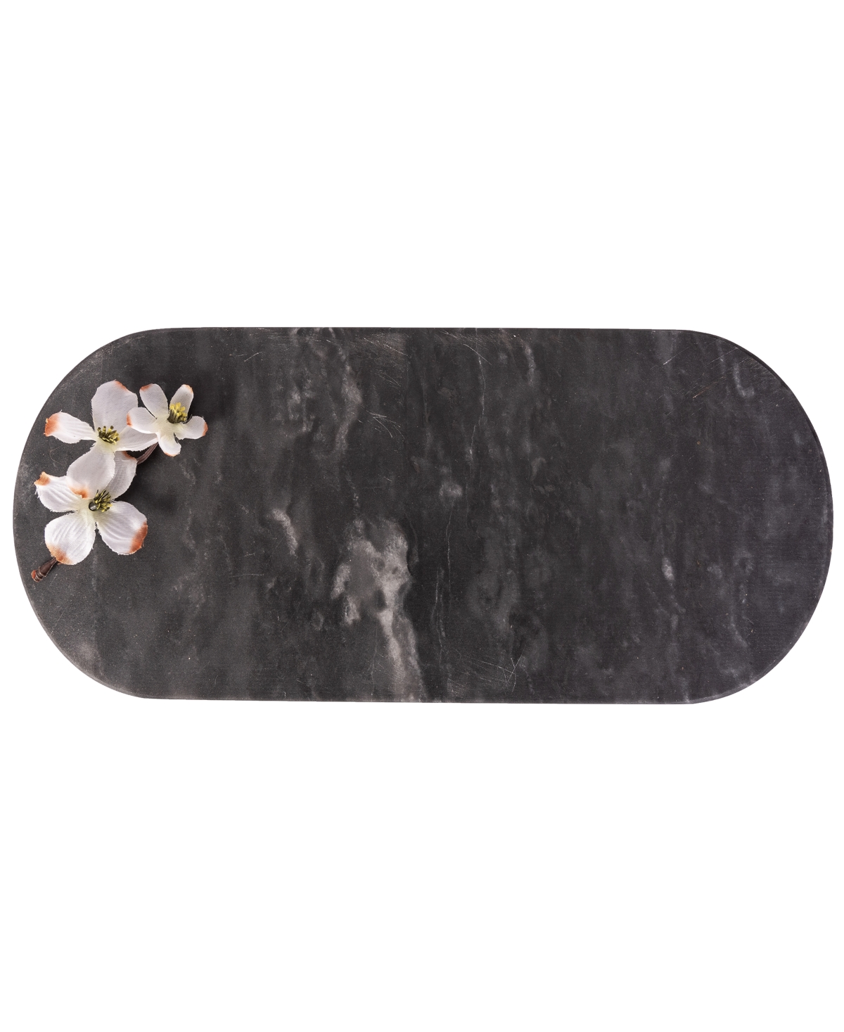 Shop Artifacts Trading Company Marble Runway Tray, 16" X 6" X 0.3" In Black Matte