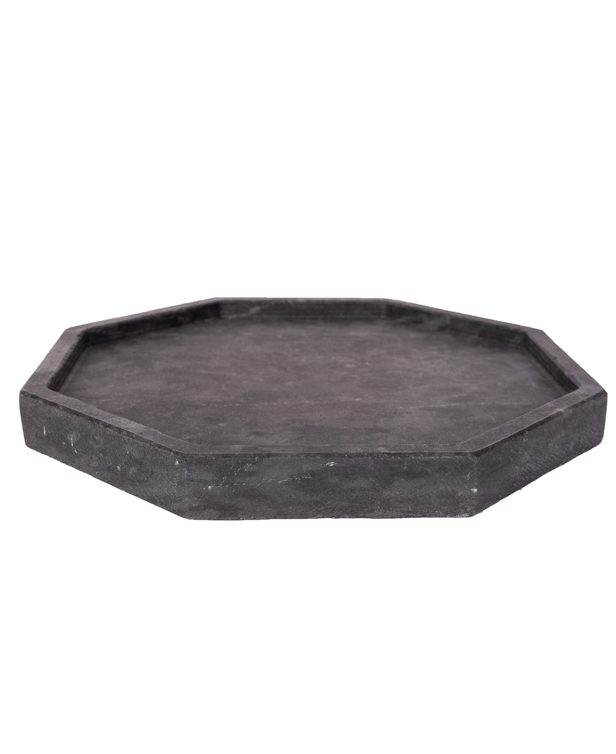 Shop Artifacts Trading Company Marble Octagonal Tray, 10" X 0.3" In Black Matte