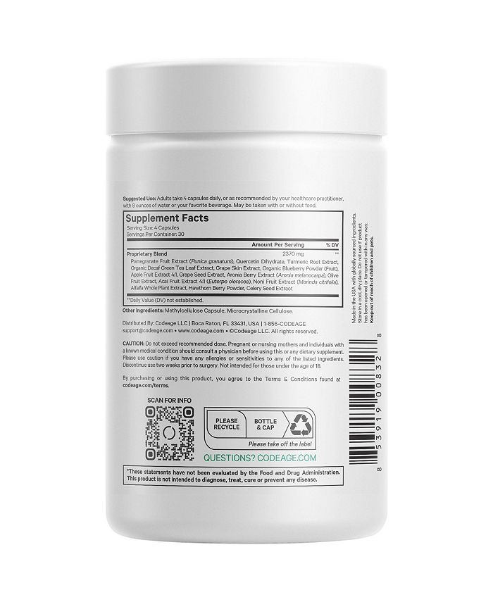 Codeage Polyphenols Broad Spectrum, Superfood, Organic Blueberry