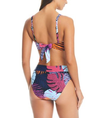 Shop Bar Iii Womens Palm Prowl Banded Ring Bikini Top V Waist Bikini Bottoms Created For Macys In Multi
