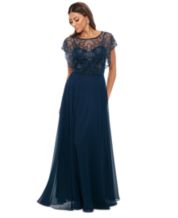 Macy's navy blue long dress store