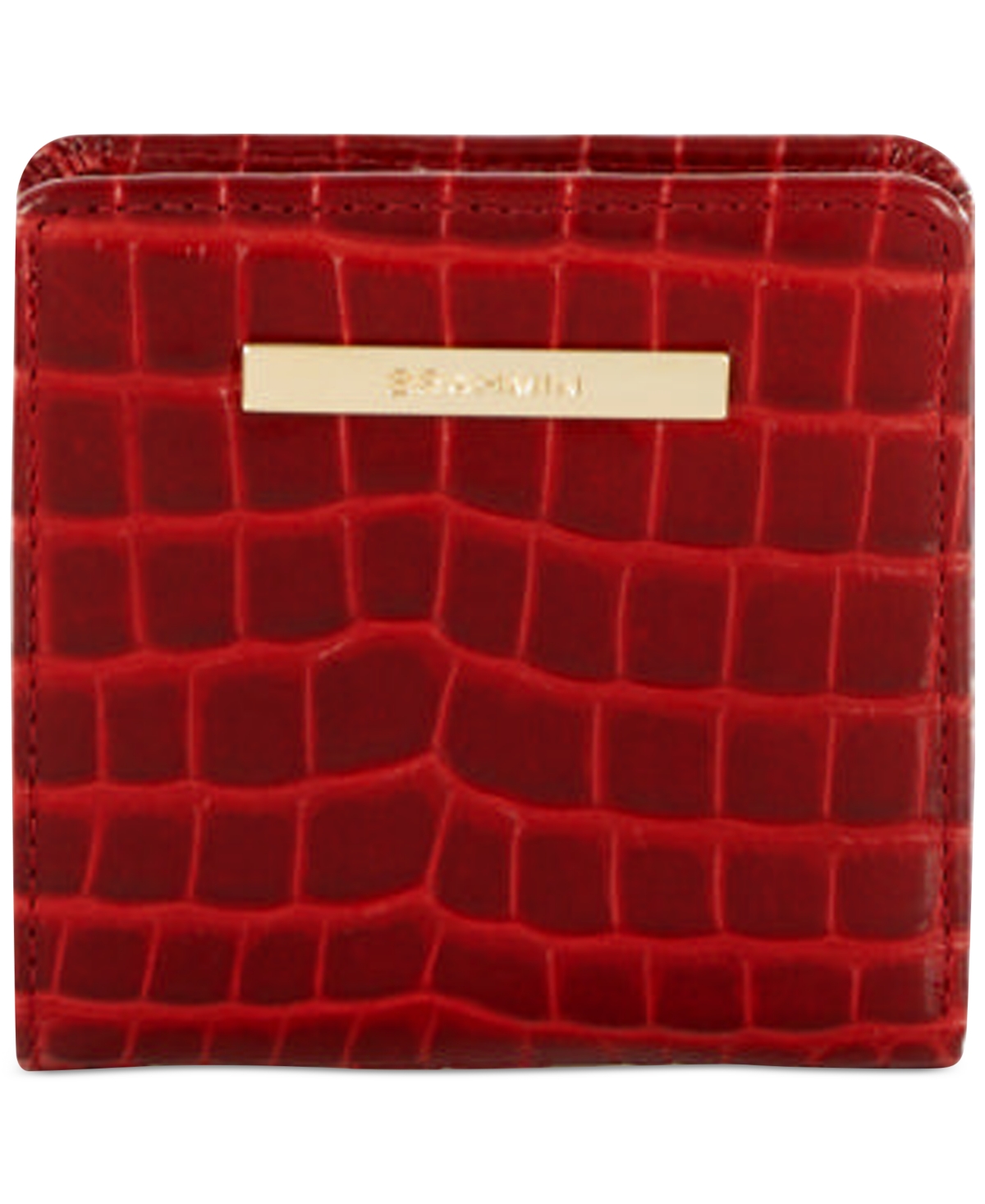 Brahmin Jane Glissandro Embossed Leather Wallet In Red