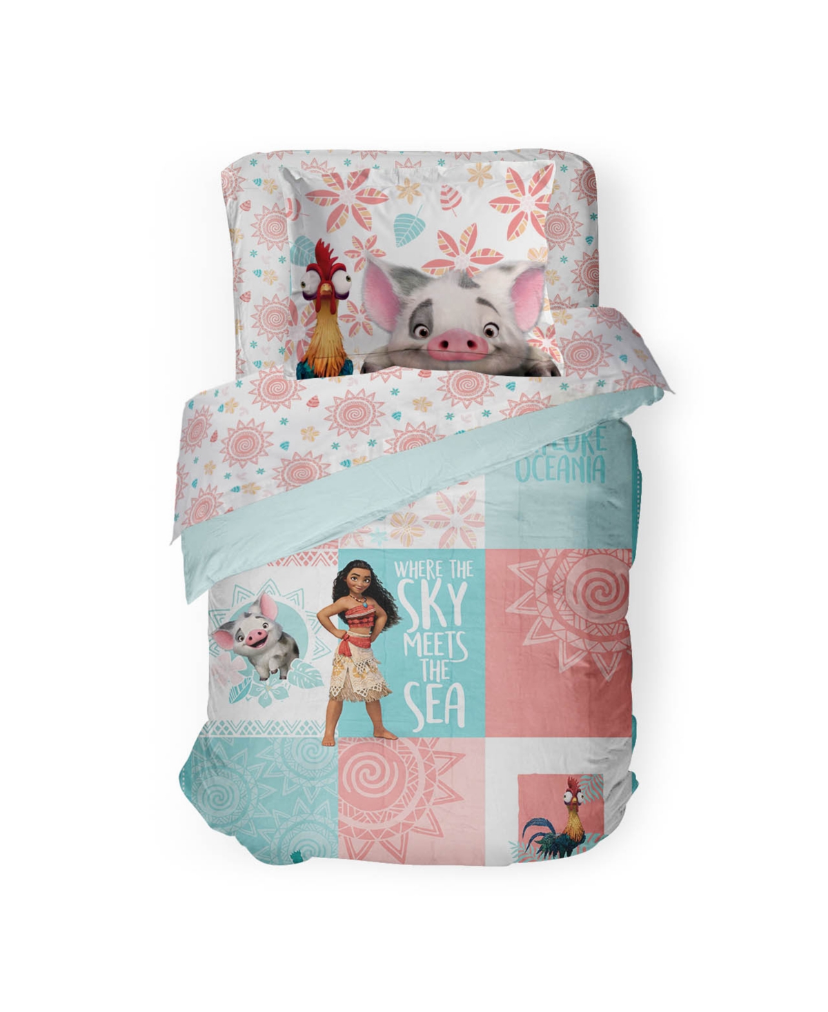 Moana Sky Sea 7 Piece Comforter Set, Full In Blue