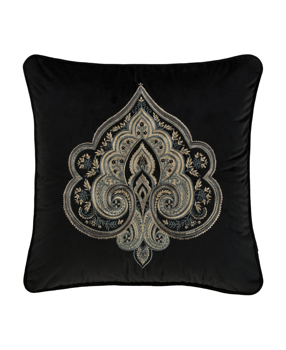 J Queen New York Vincenzo Square Decorative Pillow, 18" In Black