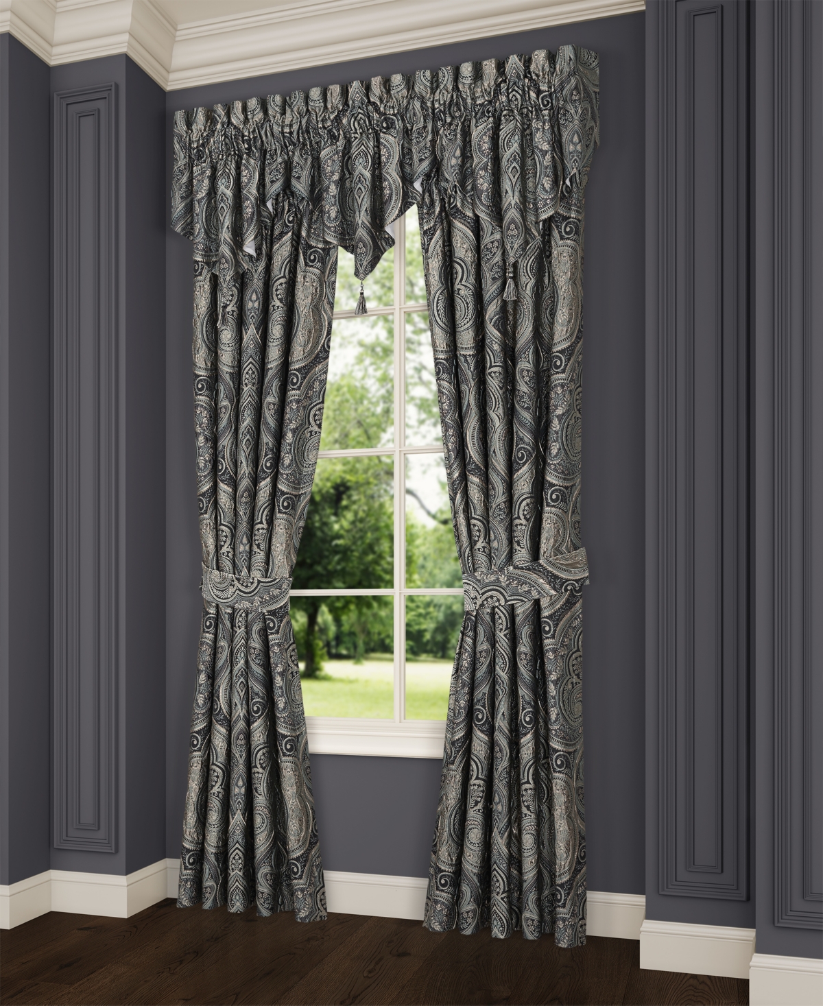 J Queen New York Vincenzo Window Panel Pair, 50" X 84" In Glacier