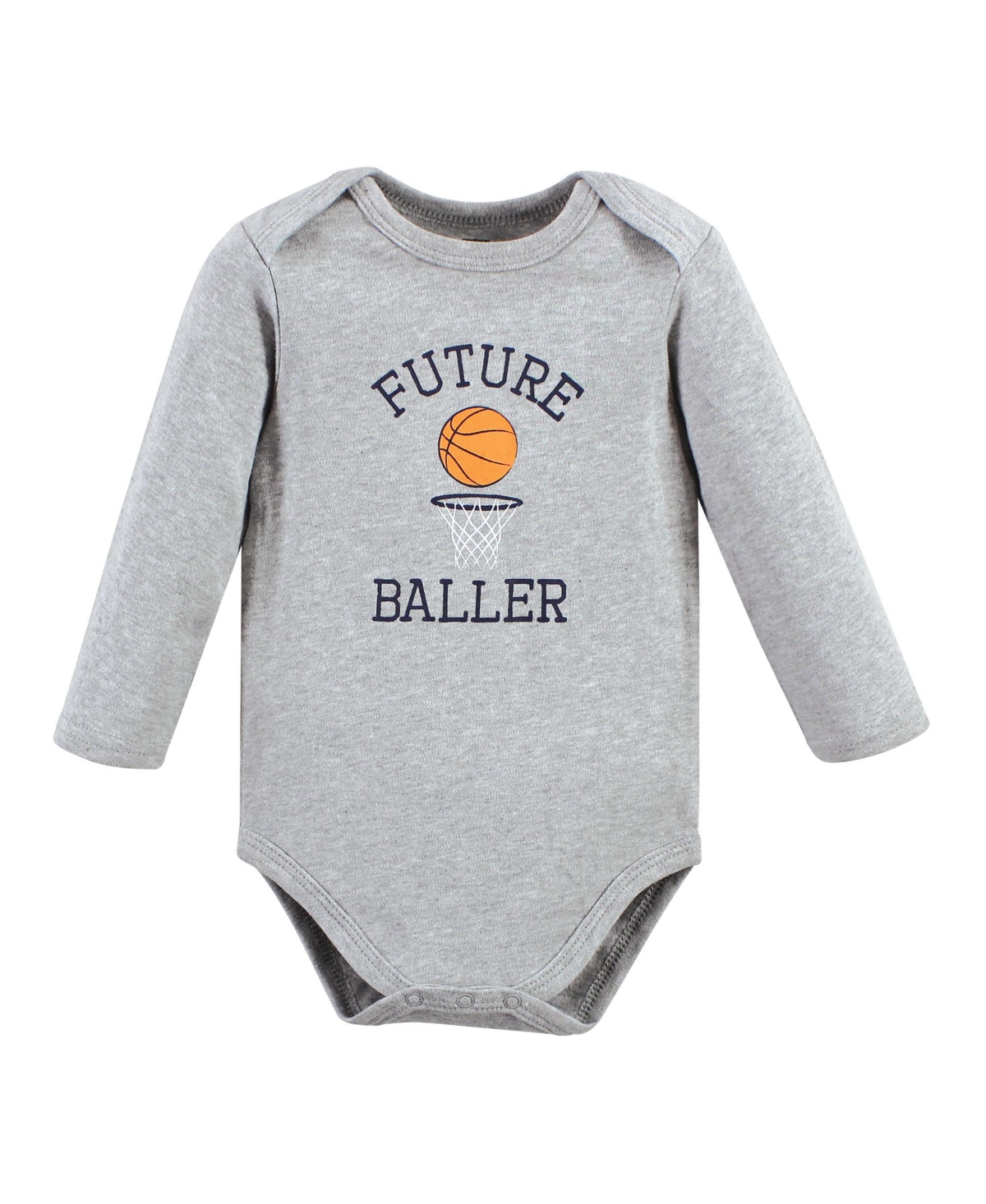 Hudson Baby Baby Boys Cotton Long-Sleeve Bodysuits, 3-Pack - Basketball