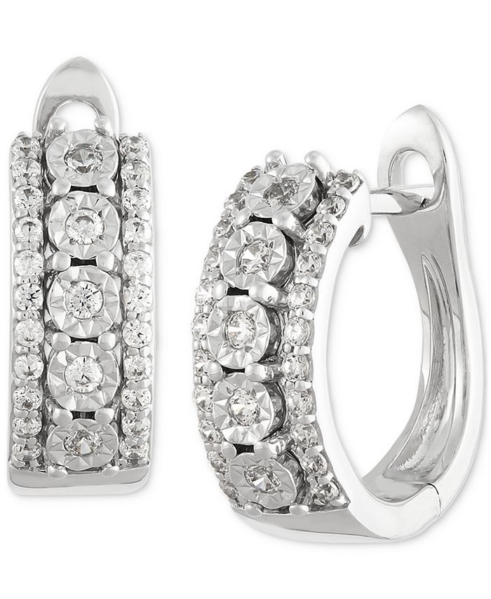 Forever Grown Diamonds Lab Grown Diamond Huggie Hoop Earrings (1/3 ct