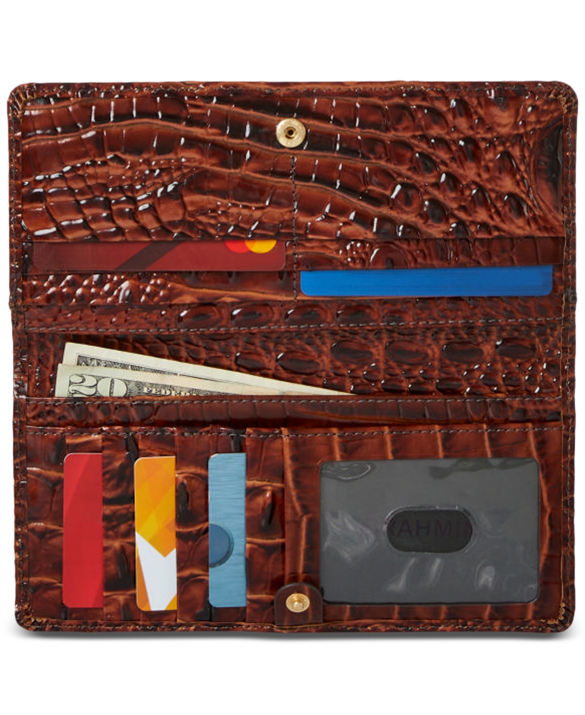 Shop Brahmin Ady Lysander Embossed Leather Wallet In Nocturnal