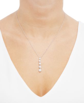 Lab Grown Diamond Graduated Pear Cluster Pendant Necklace (1/2 ct. t.w.) in Sterling Silver, 16" + 2" extender 