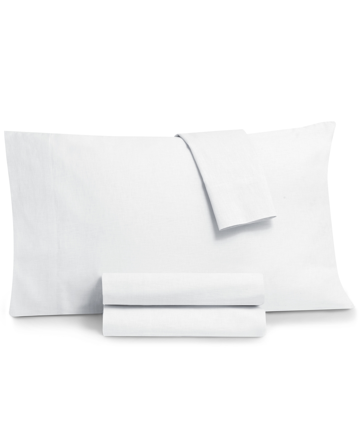Tranquil Home Cotton Linen Look 4-pc. Sheet Set, King In White