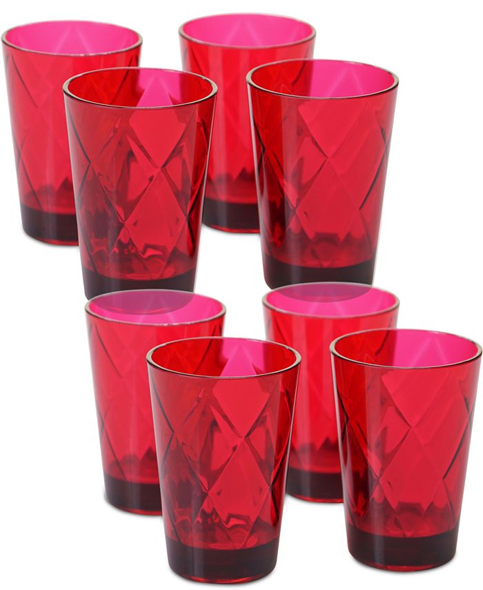 Certified International Ruby Diamond Acrylic Set of 8 All-Purpose Goblets