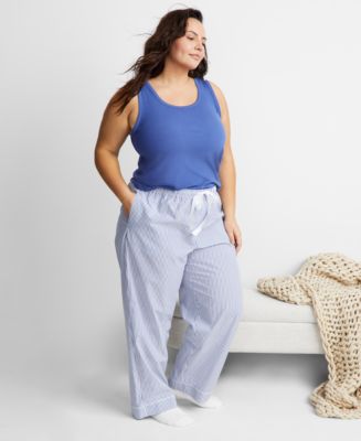 Women's Pajama Pants - Blue Winter Sky Clouds Print
