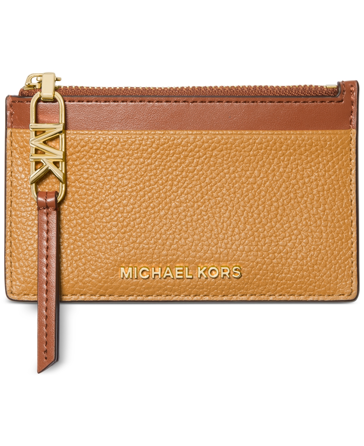 Michael Kors Michael  Empire Small Zip Card Case In Pale Peanut,luggage