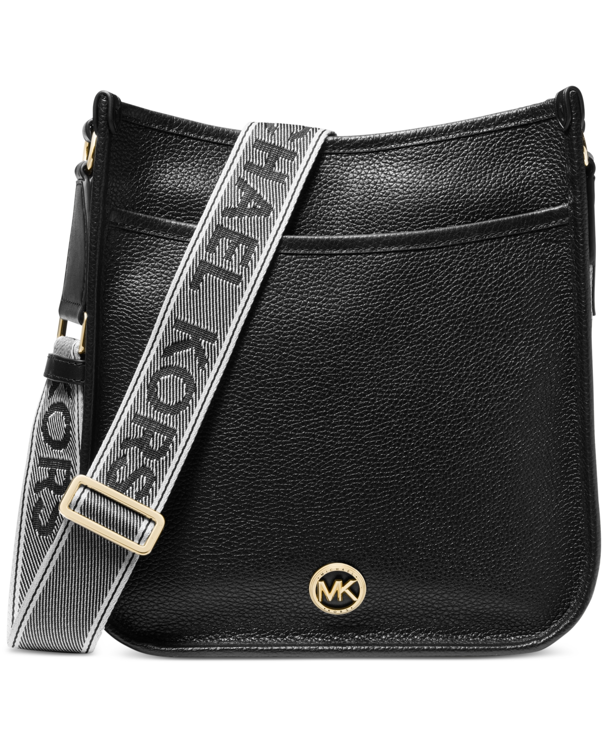 Michael Kors Michael  Luisa Leather North South Messenger In Black