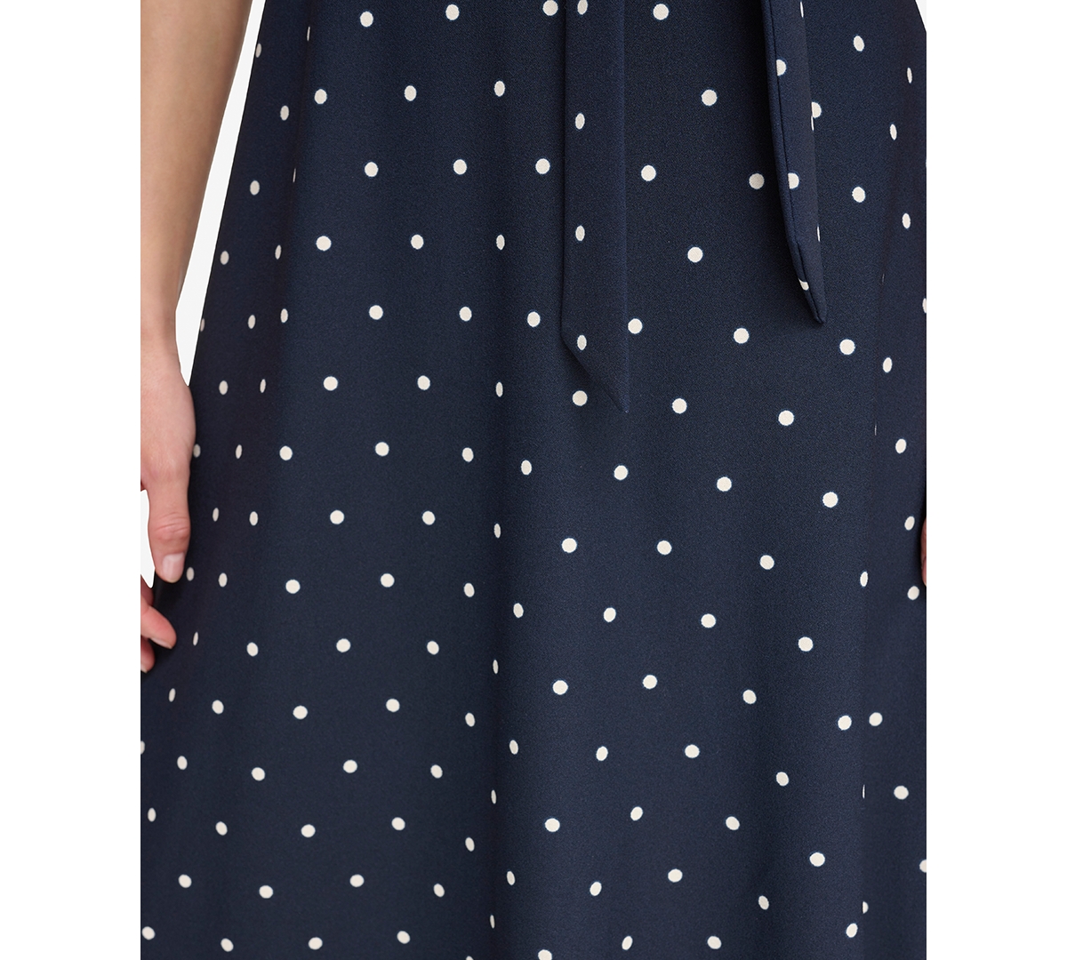 Dkny Women's Polka-Dot Puff-Sleeve Midi Dress - Midnight/Ivory | Smart  Closet