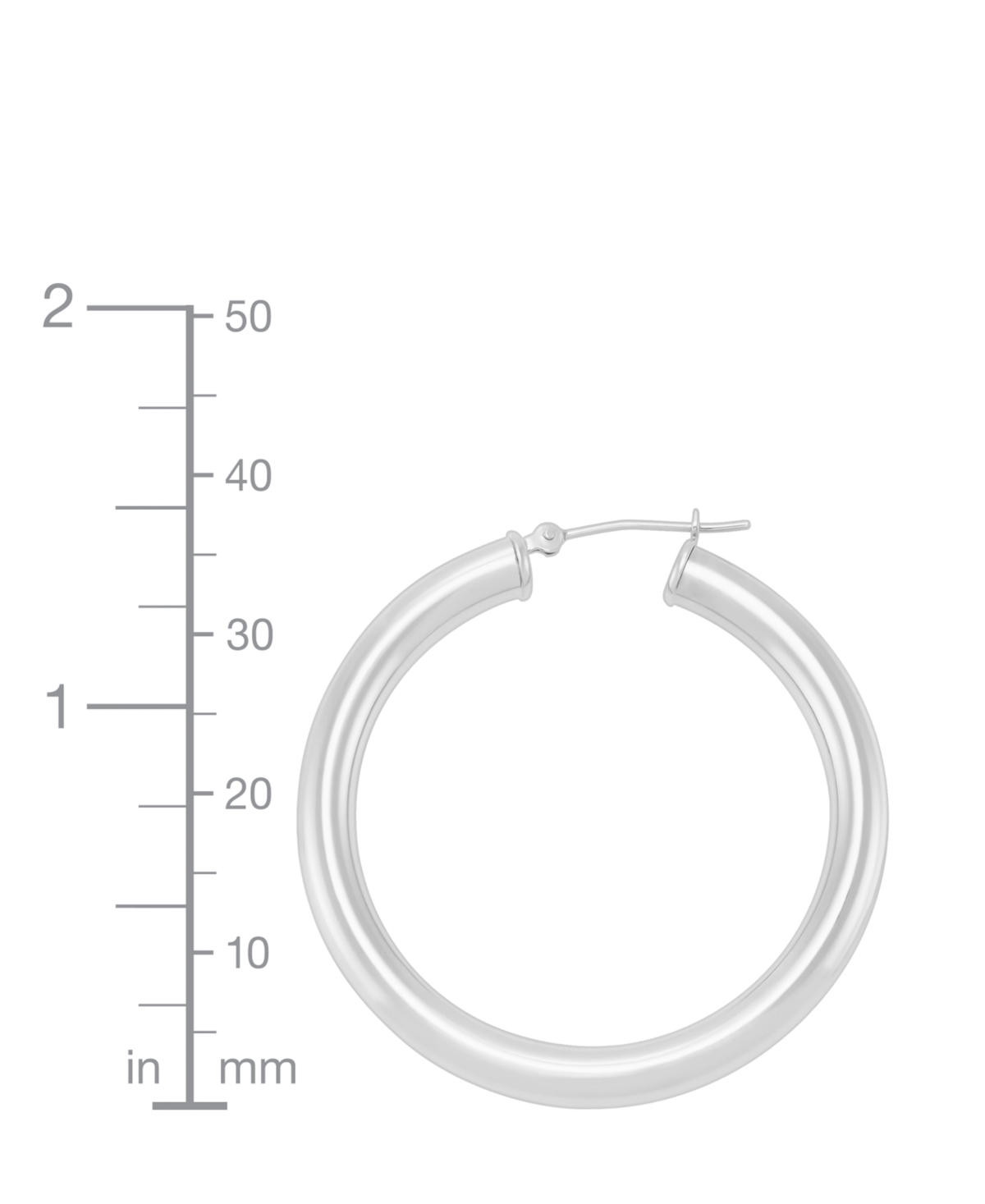 Macy's Polished Tube Hoop Earrings (40mm) In 14k Yellow Gold Or 14k White Gold In White Gold