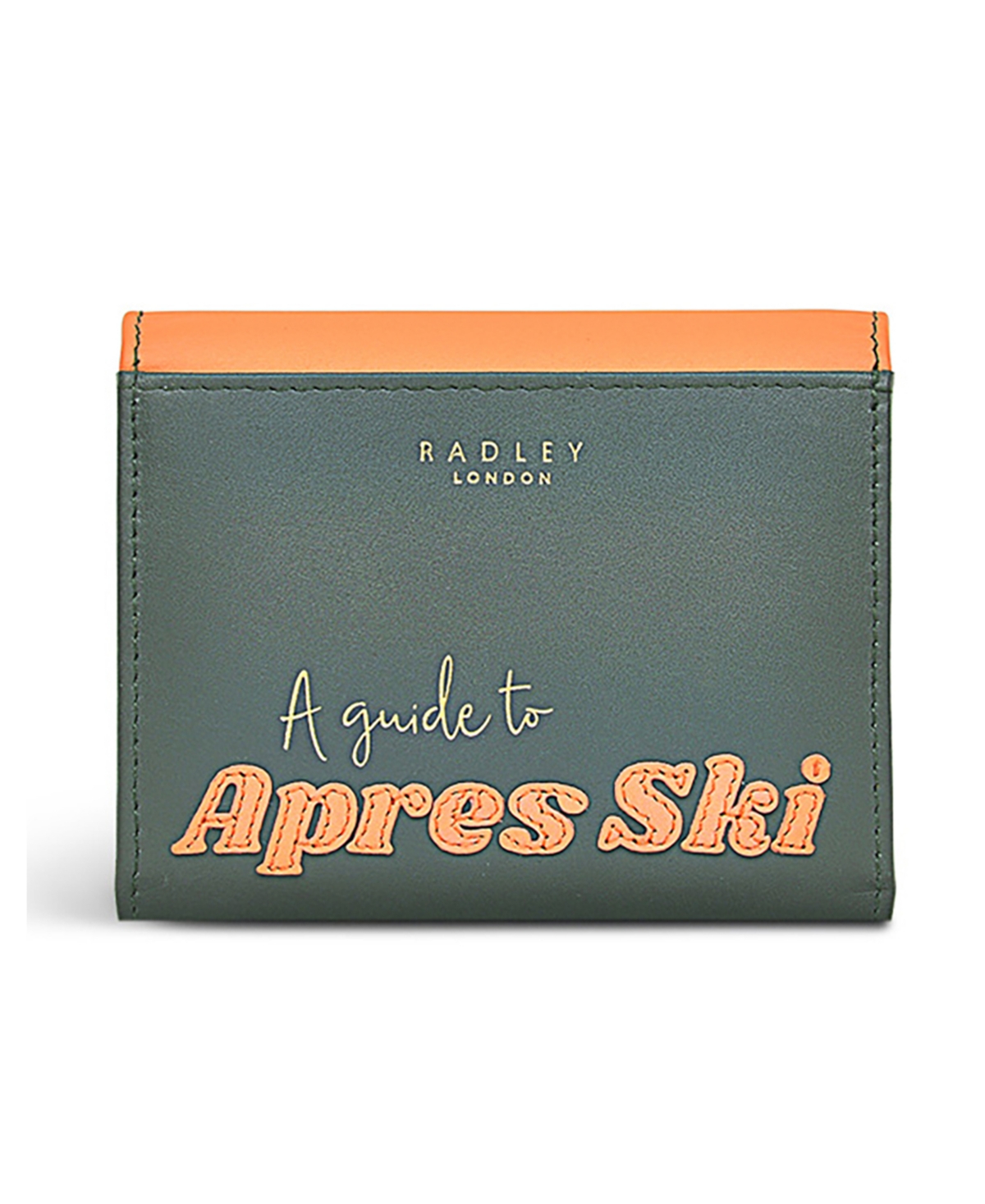 Shop Radley London Book Street Leather Mini Flapover Wallet In Apricot