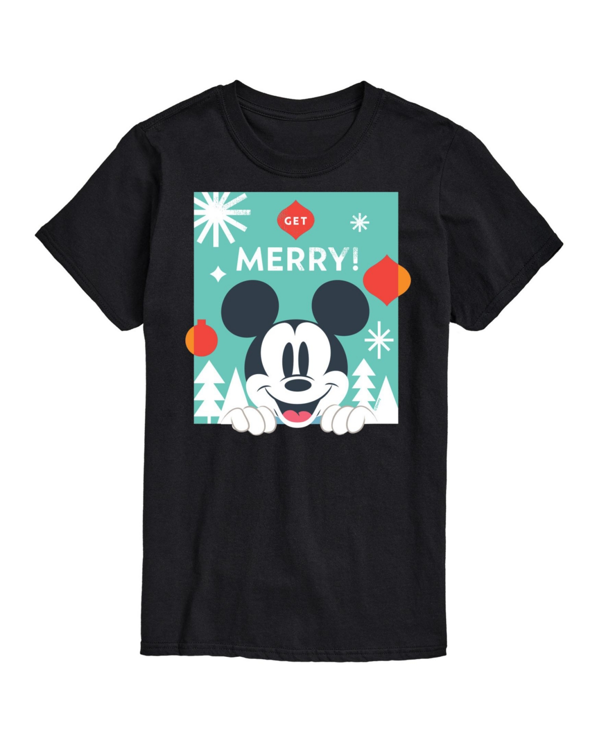 Airwaves Men's Disney Holiday Short Sleeves T-shirt In Black