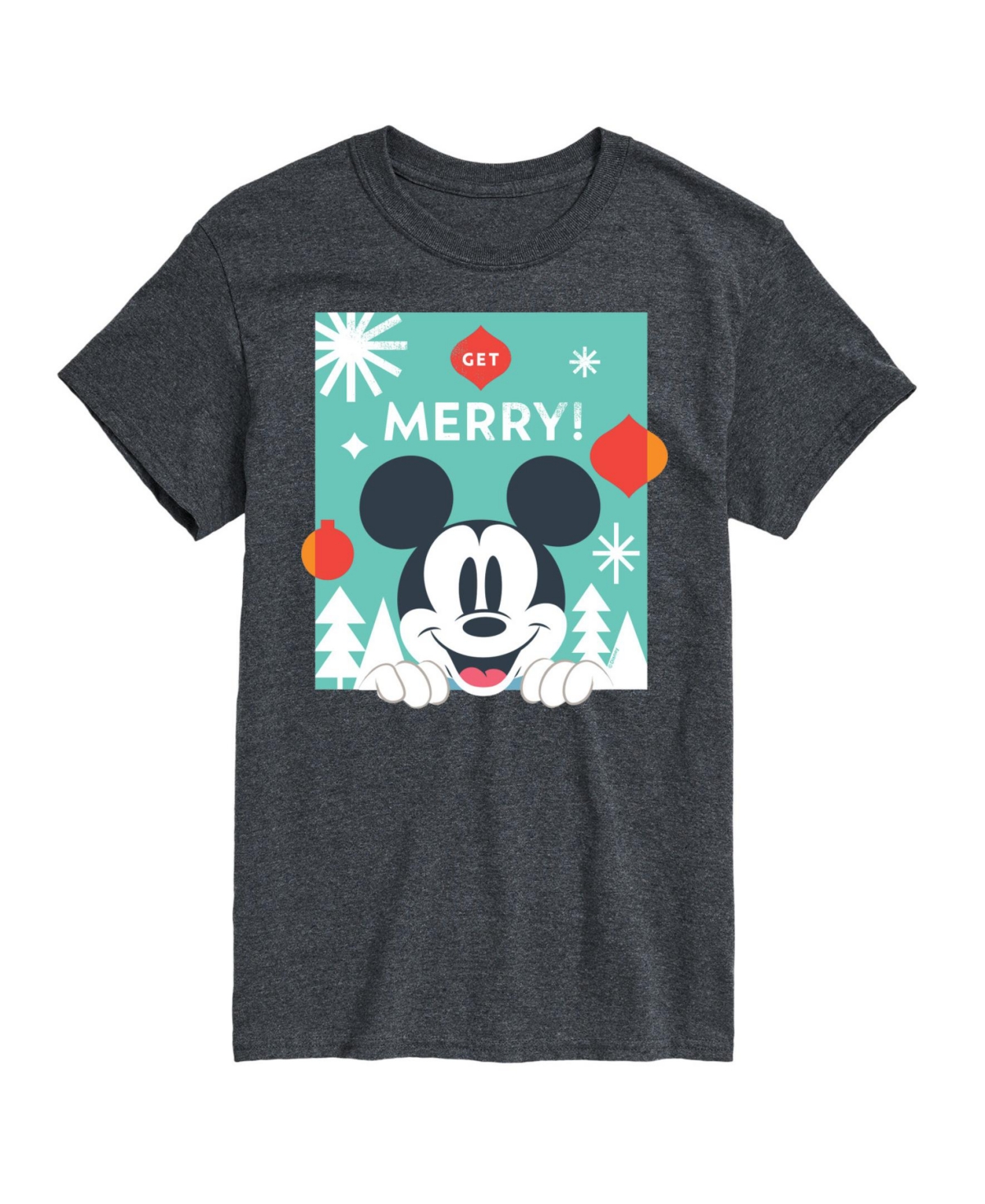 Airwaves Men's Disney Holiday Short Sleeves T-shirt In Gray