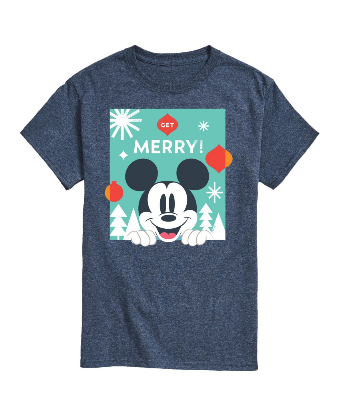 Airwaves Men's Disney Holiday Short Sleeves T-shirt In Heather Blue