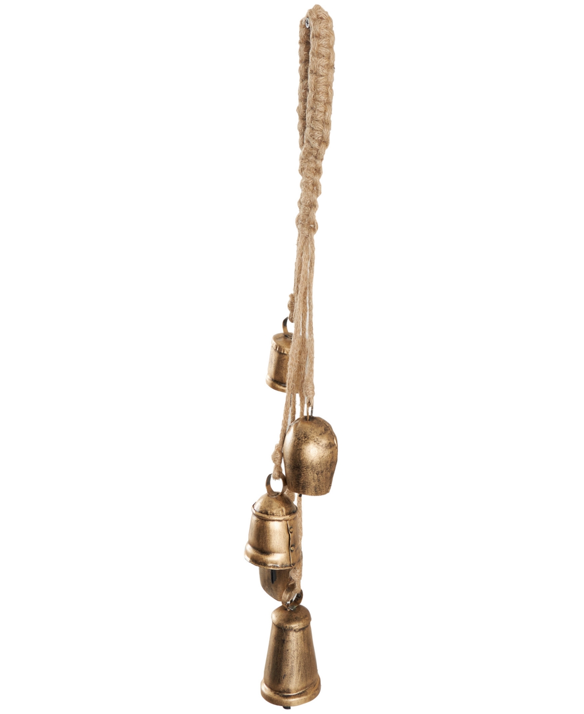 Rosemary Lane Metal Tibetan Inspired Decorative Cow Bell with Jute Hanging Rope, 4