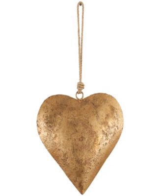 Metal Heart Decorative Bells with Hanging Rope Set of 3, 20", 17", 12"