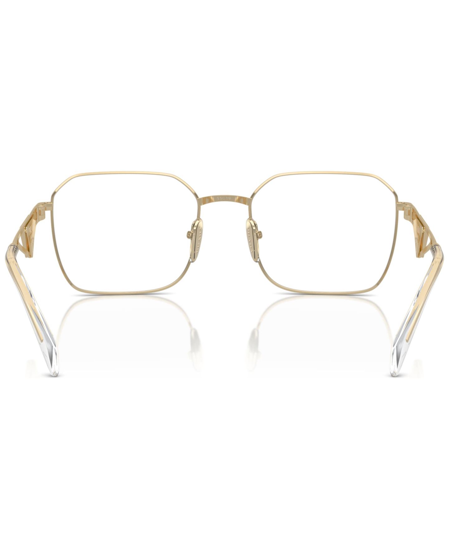 Женские очки Prada Woman Irregular Metal PR A51V Eyeglasses, цвет: Бледный золотой — фото 3