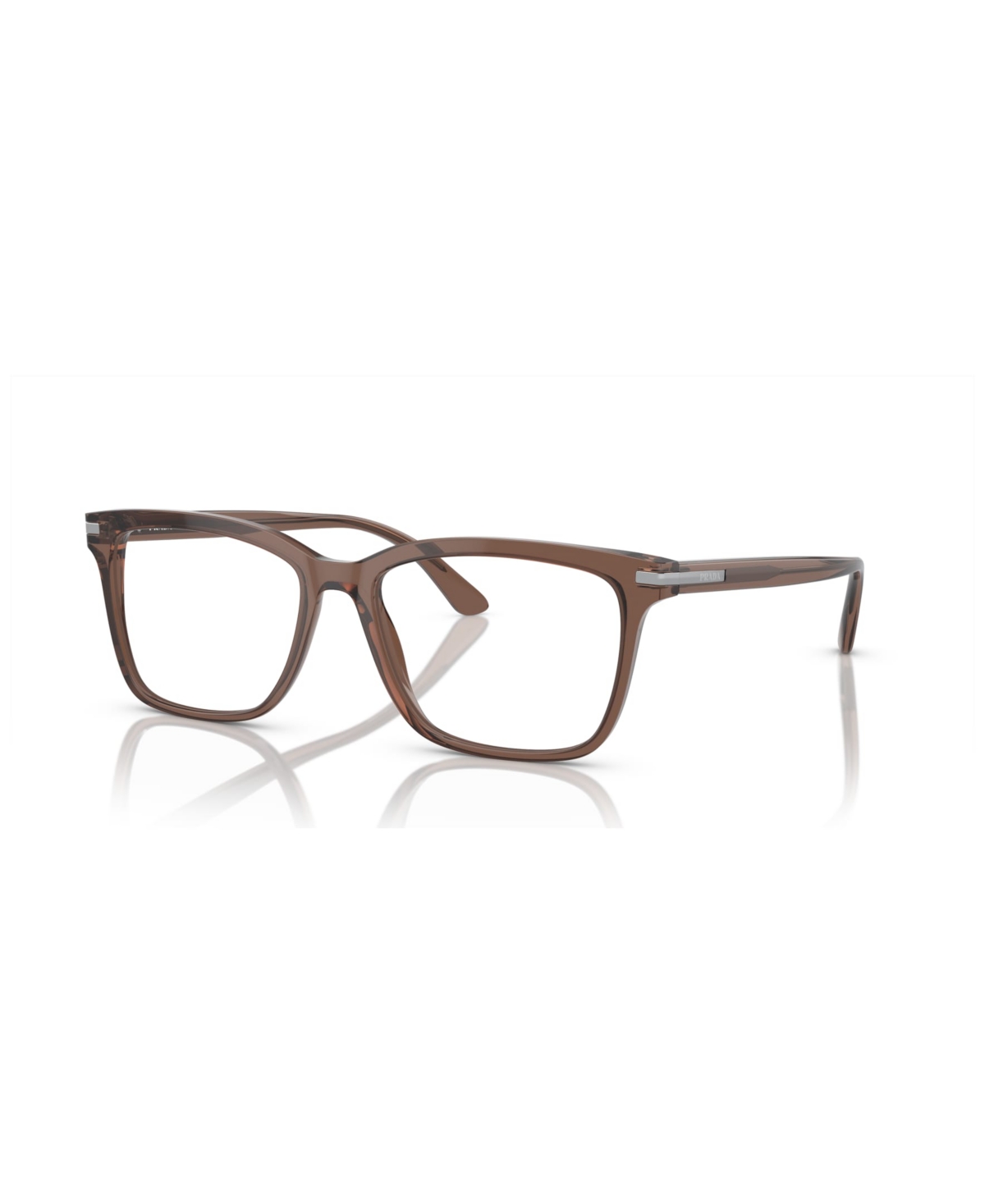 Prada Men's Eyeglasses, Pr 14wv In Brown Transparent