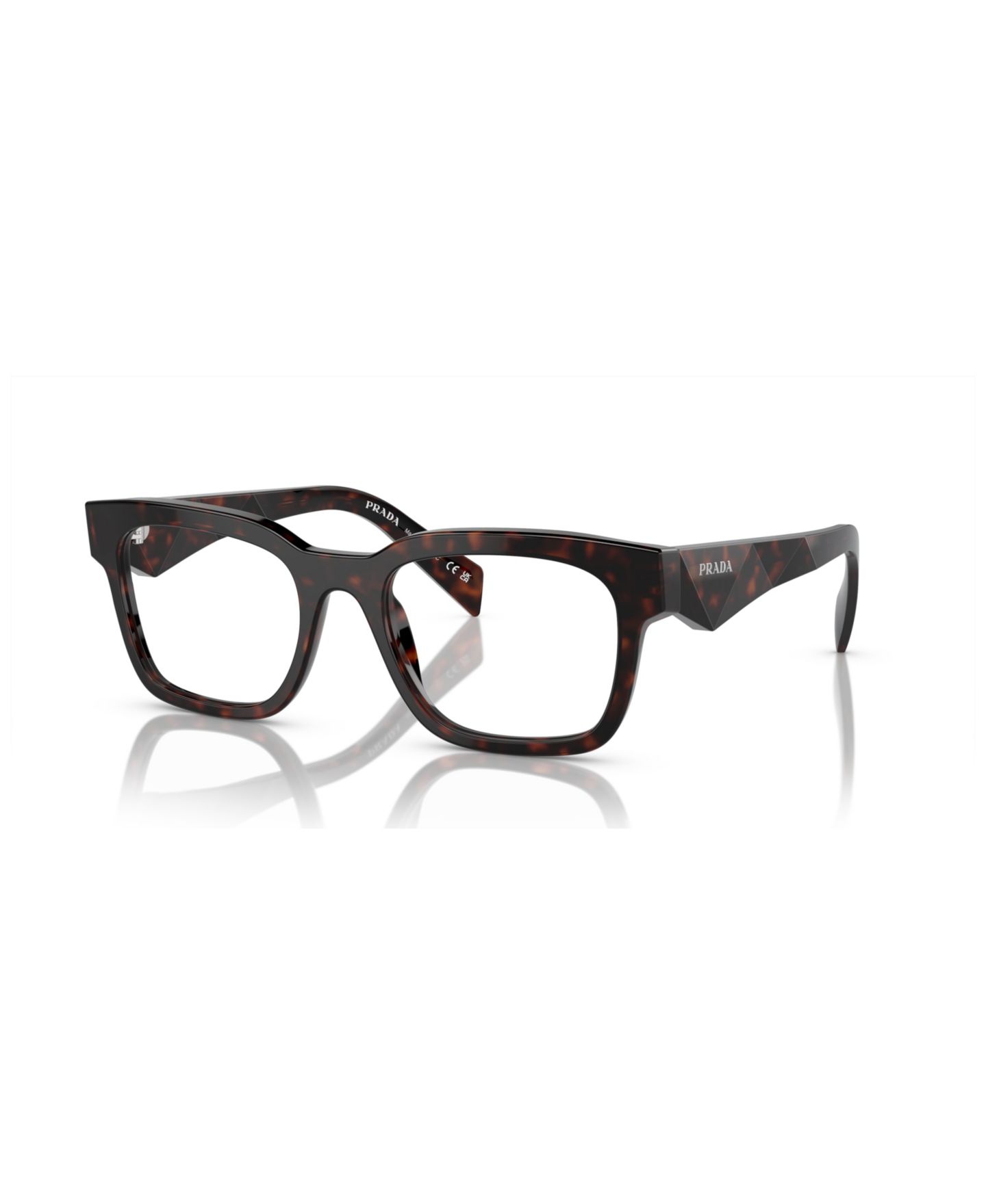 Мужские очки Prada Man Pillow Plastic PR A10VF Eyeglasses, цвет: Гавана красный — фото 1