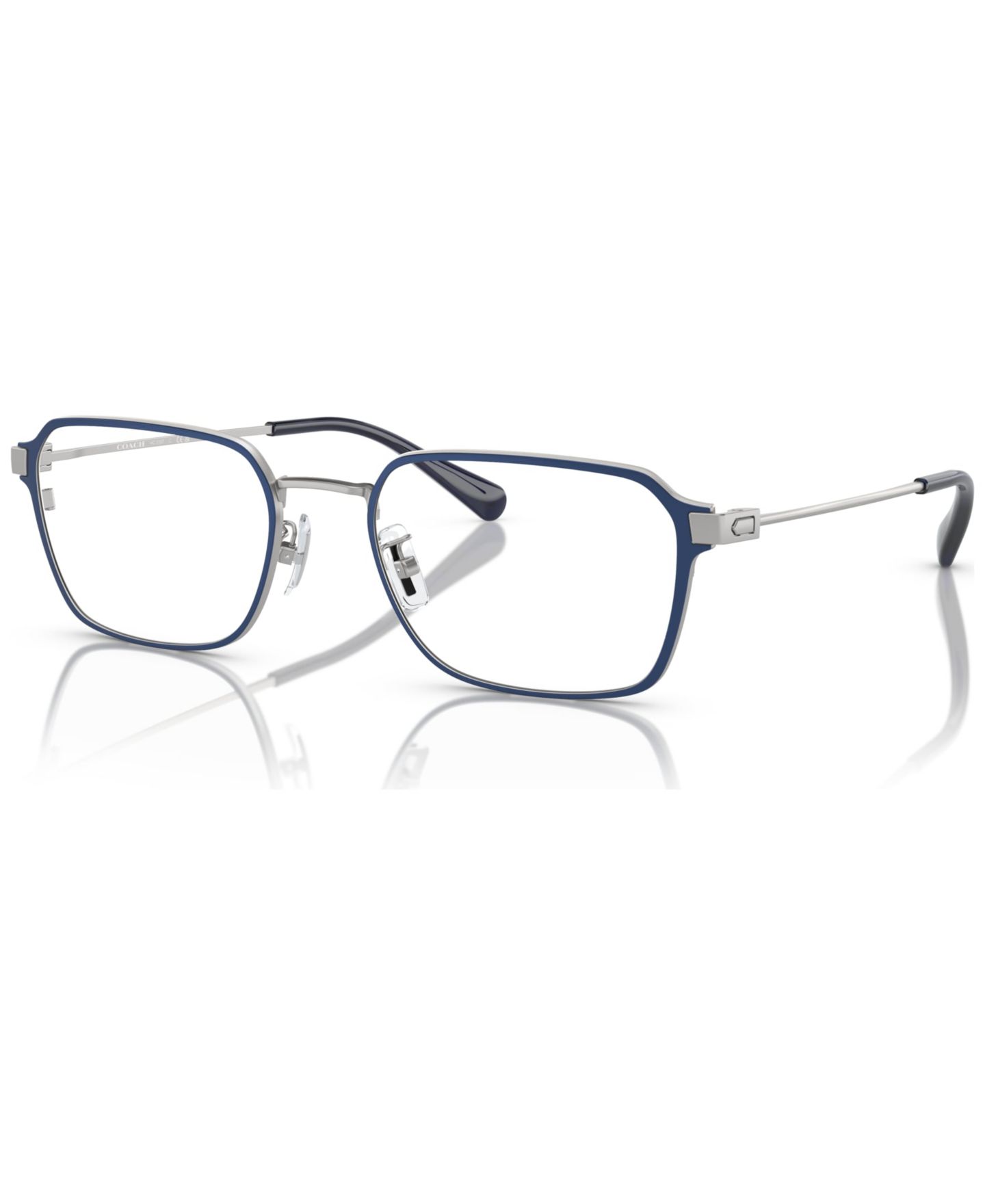 Мужские очки COACH Man Rectangle Metal HC5167 Eyeglasses, цвет: Атласный серебряный — фото 1
