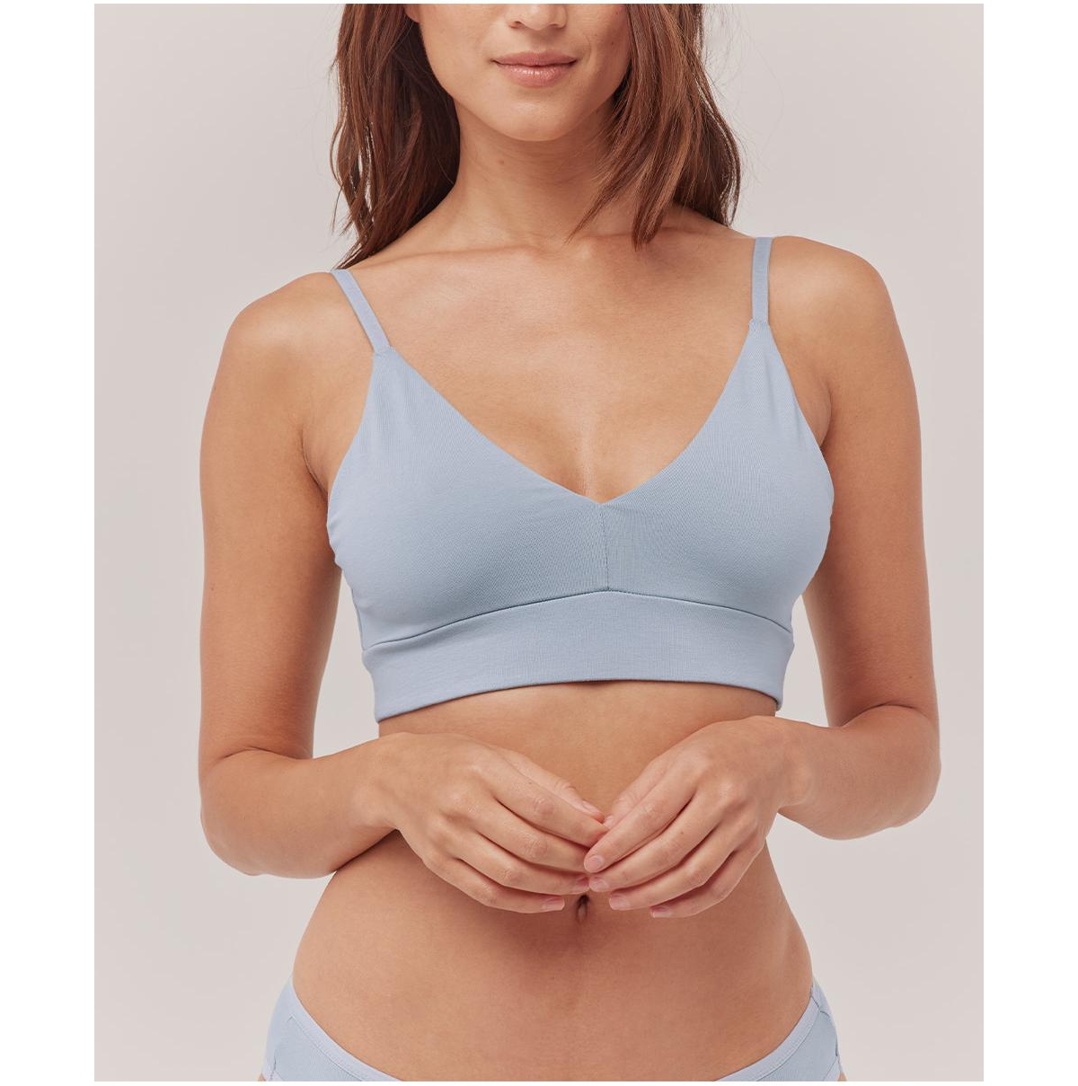 Pact Organic Cotton Everyday Classic T-shirt Bra In Periwinkle