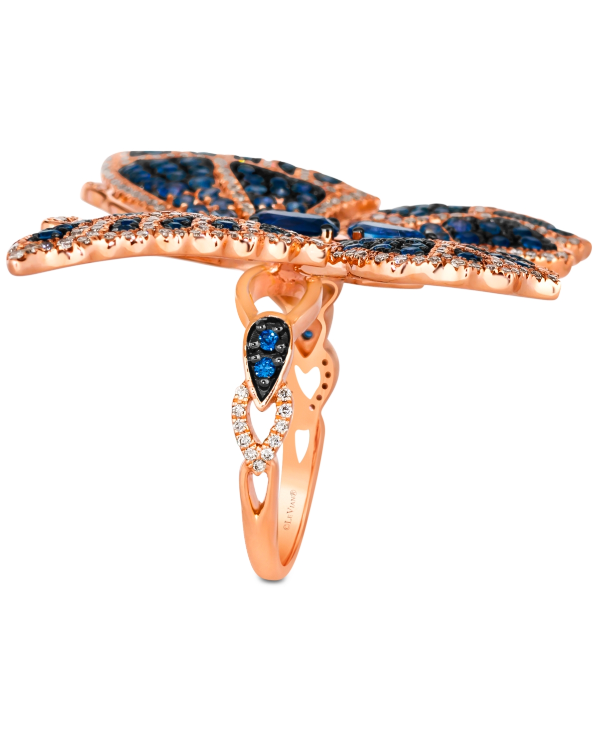 Le Vian Chocolate & Vanilla Diamonds (1-1/5 Ct. T.w.) & Multi-gemstone (3-1/3 Ct. T.w.) Butterfly Ring In 14 In No Color